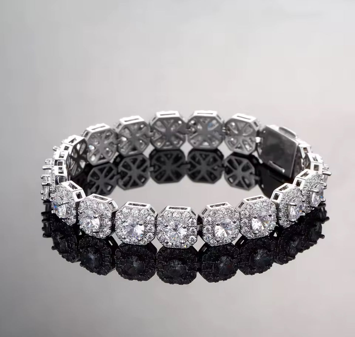 Iced out clustered bracelet 7inch