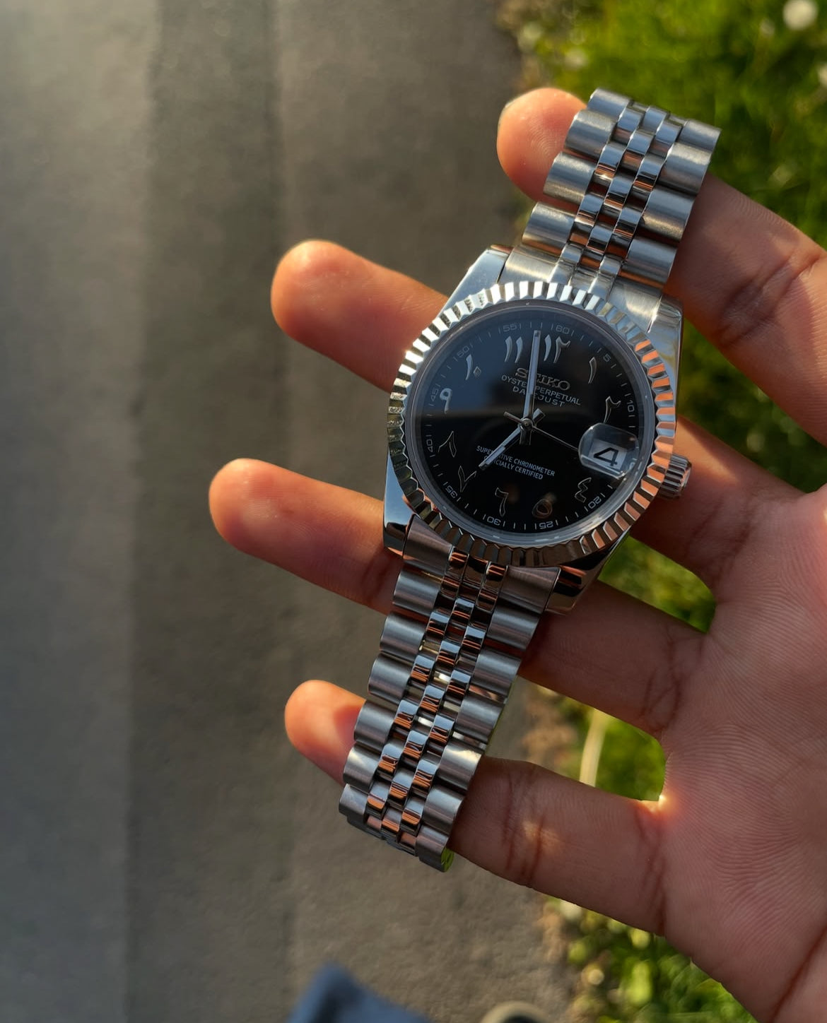 Seiko mod - Black Arabic dial