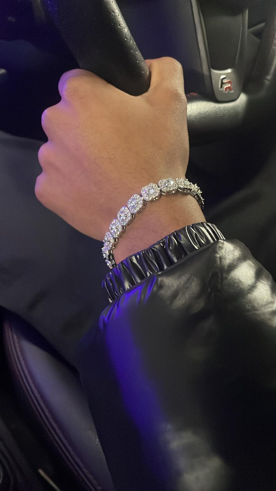 Iced out clustered bracelet 7inch