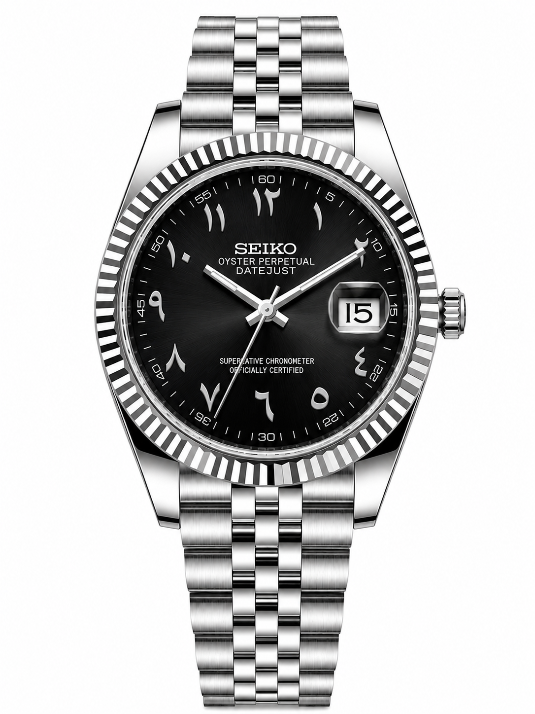 Seiko mod - Black Arabic dial
