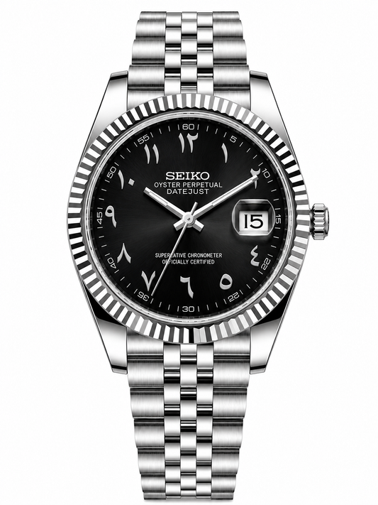 Seiko mod - Black Arabic dial