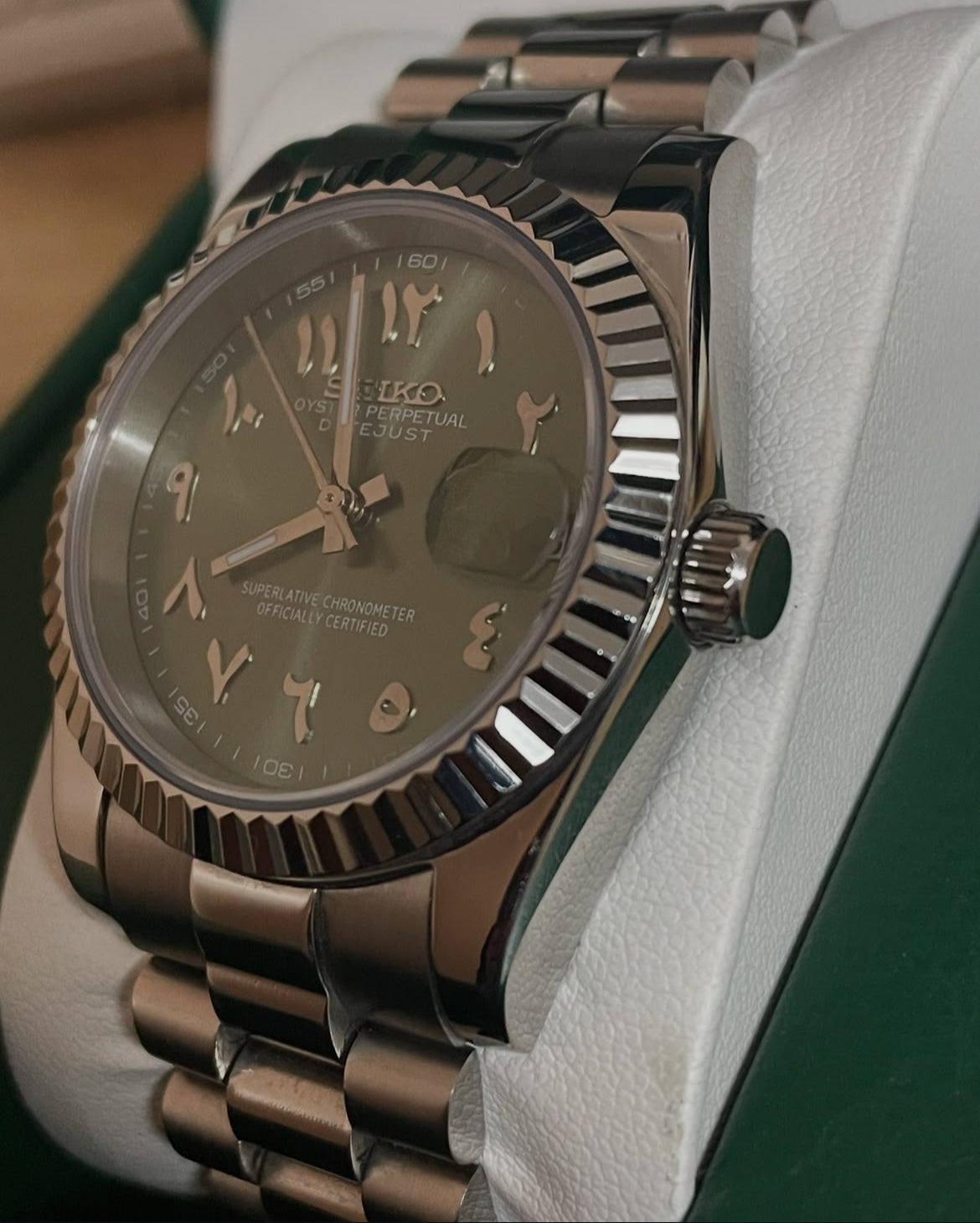 Seiko mod - Olive arabic dial