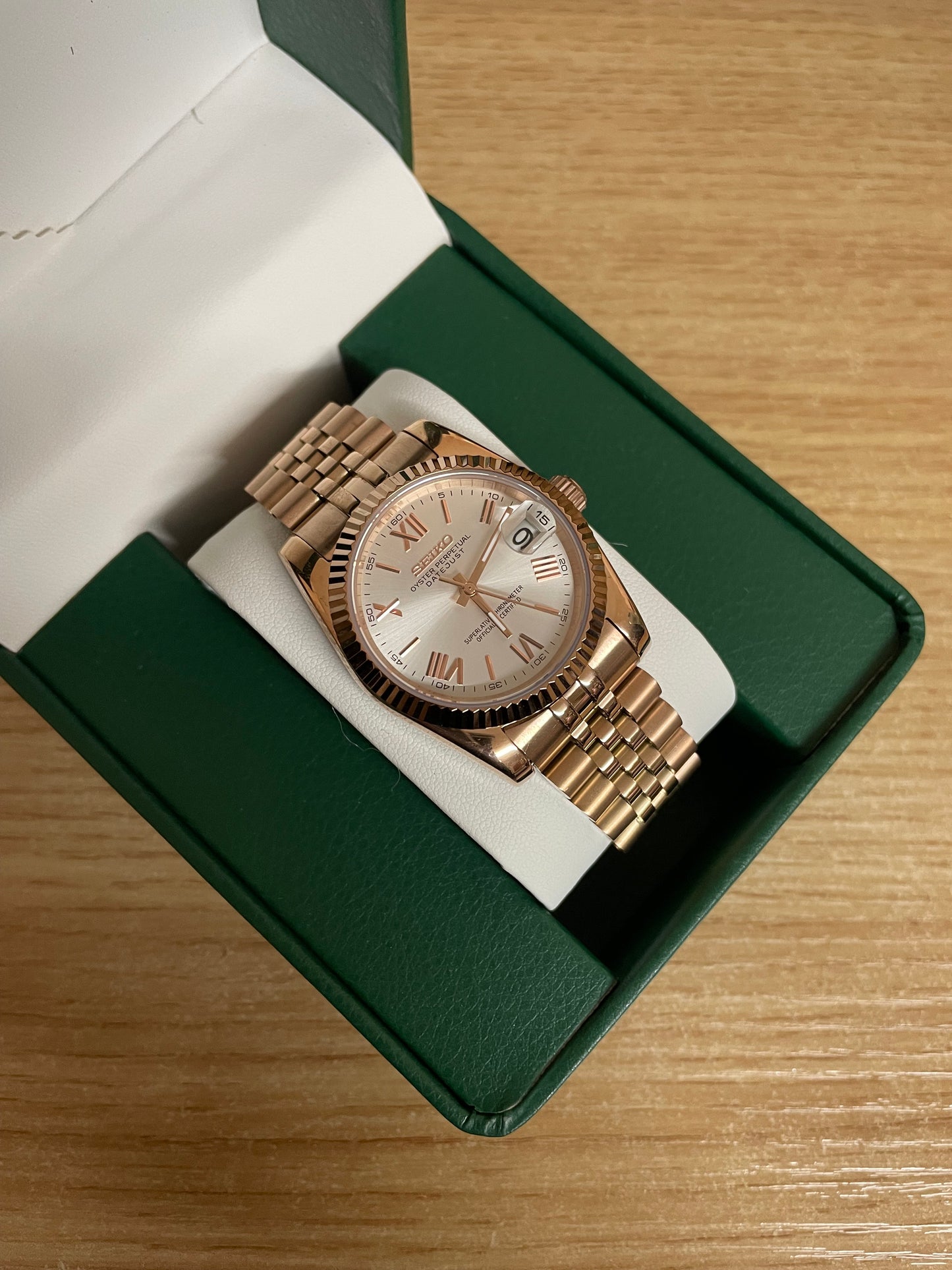 Seiko mod - rose gold roman numeral